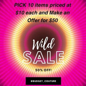 10 Items for $50 | SELECT 10 Items priced $10 or Under & Send an Offer for $50